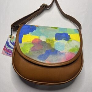 Sick Muse.ec Hand Painted Watercolor Leather Handbag Crossbody Artsy
